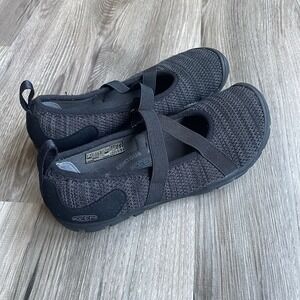 Keen Hush Knit MJ CNX Sneakers‎ Womens Size 5.5 Black Dark Gray Mary Jane Shoes